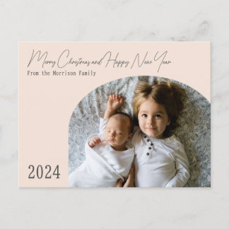 Modern Boho Chic Arch Holiday Christmas Card  