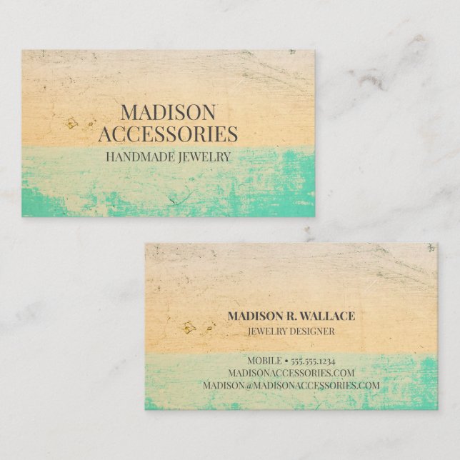 Modern Boho chic Custom Jewellery Designer Busines Business Card (Front/Back)