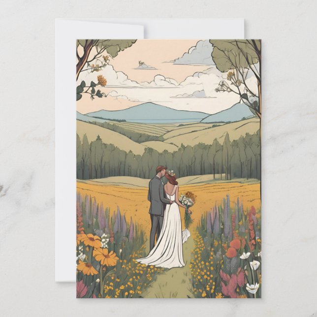 modern boho chic fall save the date cards (Front)