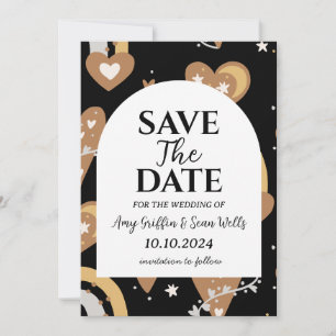 modern boho chic fall save the date cards