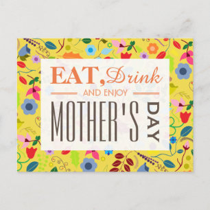 Modern Boho Chic Floral Mother's Day Postcard