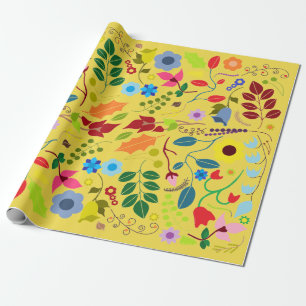 Modern Boho Chic Floral Mother's Day Wrapping Paper