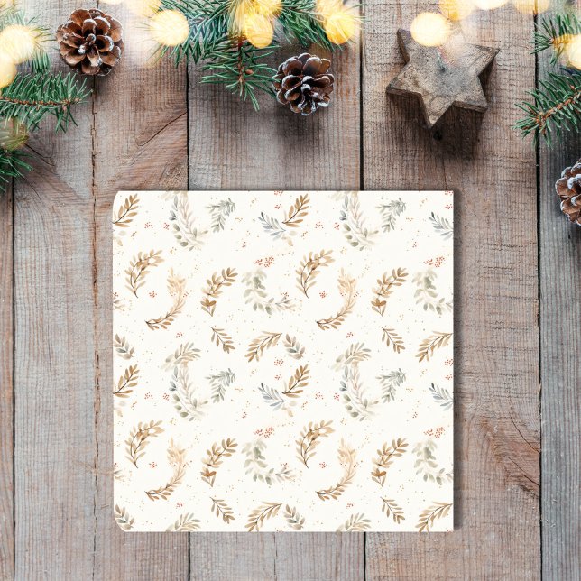 Modern Boho Chic Neutral Beige Bohemian Leaves Coaster (Modern Boho Chic Neutral Beige Bohemian Leaves Beverage Coaster)