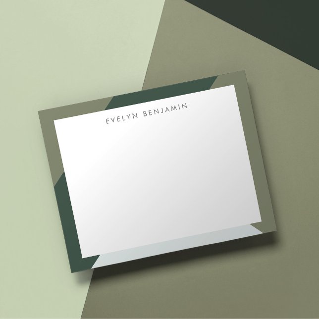 Modern Boho Chic Sage & Pine Green Pattern Border Card (Creator Uploaded)