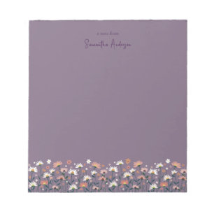 Modern Boho Chic Wildflower Purple Mauve Notepad