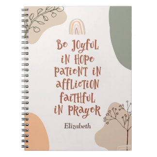 Modern Boho Christian Bible Verse Abstract Art Notebook