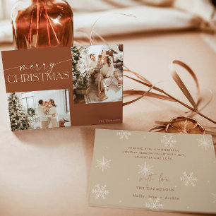 Modern Boho Christmas Card   Terracotta Holiday