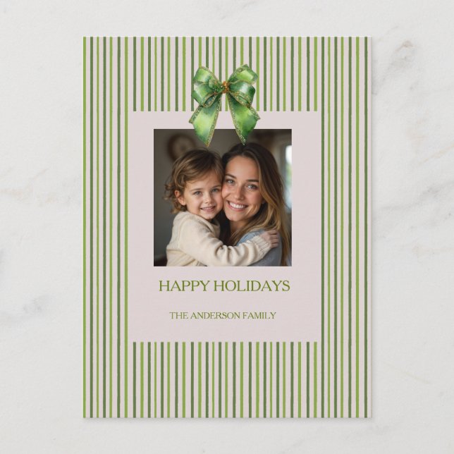 Modern Boho Christmas Trees Decor Holiday Postcard (Front)
