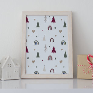 Modern Boho Christmas Wall Art Print