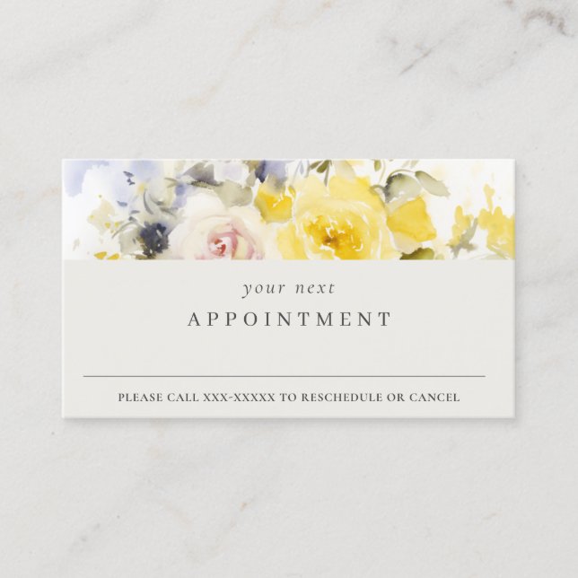 Modern Boho Colourful Rose Floral Appointment  Business Card (Front)