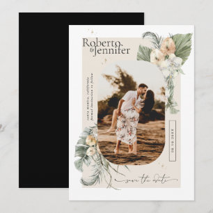 Modern Boho Desert   Floral Photo Save the Date