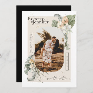 Modern Boho Desert   Floral Photo Save the Date