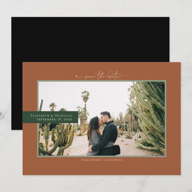 Modern Boho Desert | Photo Save the Date (Front/Back)