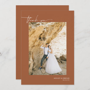 Modern Boho Desert   Simple Script Wedding  Thank  Thank You Card