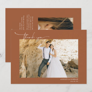 Modern Boho Desert   Simple Script Wedding  Thank You Card