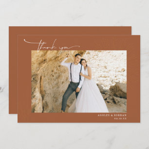 Modern Boho Desert   Simple Script Wedding  Thank You Card