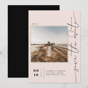 Modern Boho Desert Square Photo Save the Date