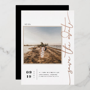 Modern Boho Desert Square Photo Save the Date