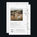 Modern Boho Desert | Square Photo Wedding Invitation<br><div class="desc">This minimal photo wedding invitation features "you're invited" in a beautiful free-spirited script that can be changed to any colour. Background colour can be personalised as well. These professionally designed cards are quickly customisable. A classic black and white wedding invitation. Bright white, and bold black, offer a crisp and neutral...</div>