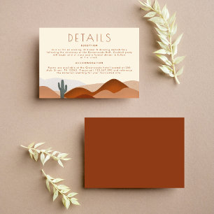 Modern Boho Desert Terracotta Wedding Detail Enclosure Card