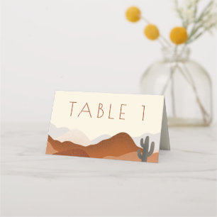 Modern Boho Desert Wedding Table Seat Number Place Card