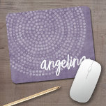 Modern Boho Dot Pattern with bounce script name Mouse Mat<br><div class="desc">Add your name to this bohemian design with a pink muddled background and dots pattern. The name is a bounce calligraphy script. The zen design is soft and feminine. A beautiful script and feminine design that is perfect for any girly girl or even a bride. If you need to move...</div>