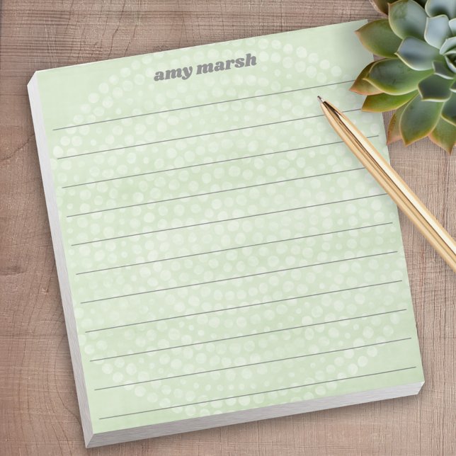 Modern Boho Dot Pattern with script name Notepad (Personalized notepad - great for a gift or your home office)