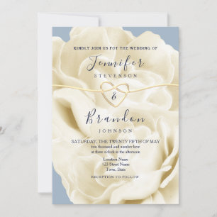 Modern Boho Dusty Blue Wedding Invitation