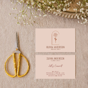 Modern Boho Earthy Terracotta Floral Arch Unique Business Card