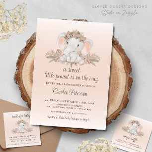 Modern Boho Elephant Baby Shower Book Request Enclosure Card