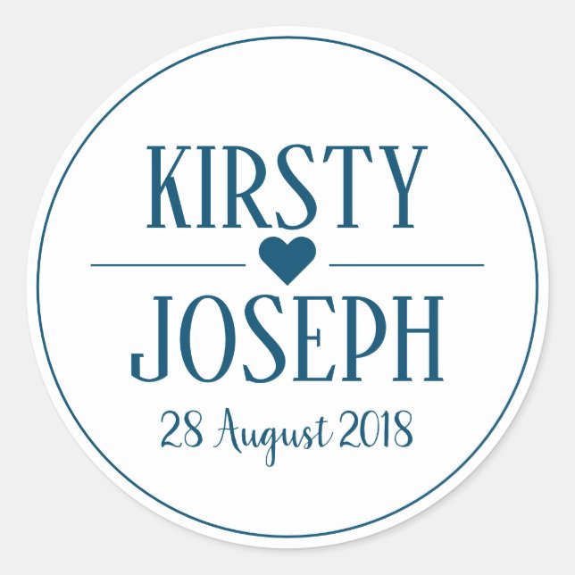 Modern Boho Feather Blue Beach Wedding Sticker (Front)