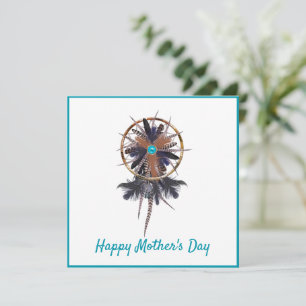 Modern Boho Feather Dreamcatcher Mother's Day Card