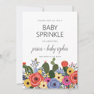Modern Boho Floral Baby Sprinkle Invitation