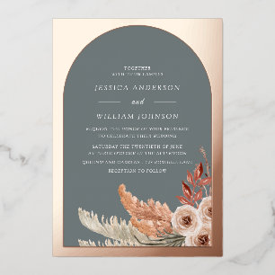 Modern Boho Floral Bohemian Wedding Rose Gold