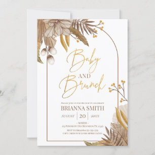 Modern Boho Floral Brunch Invitation