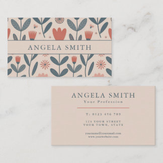 Modern Boho Floral Business Card