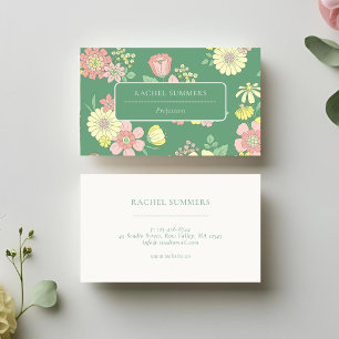 Modern Boho Floral Colorful  Business Card