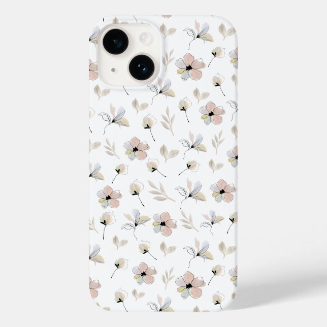 Modern Boho Floral Design iPhone Case (Back)
