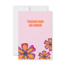 Modern Boho Floral Flat Thank You Card