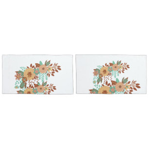 Modern Boho Floral Home Decor Pillowcase