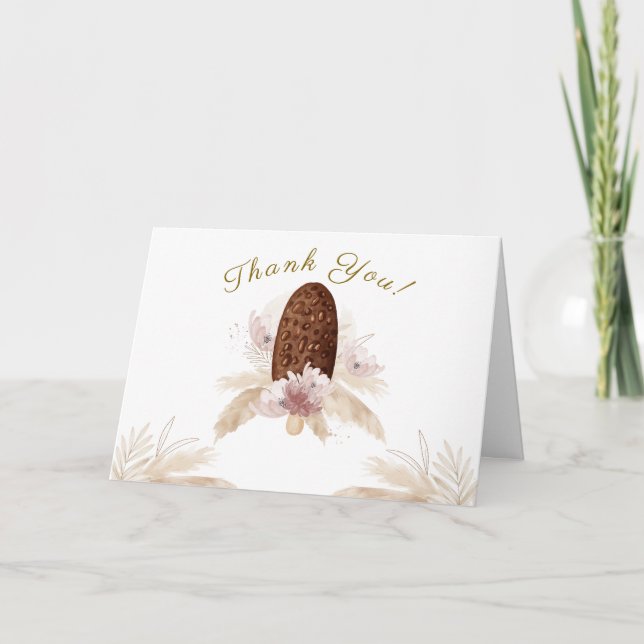 Modern Boho Floral Ice Cream Popcicle Baby Shower  Thank You Card (Front)