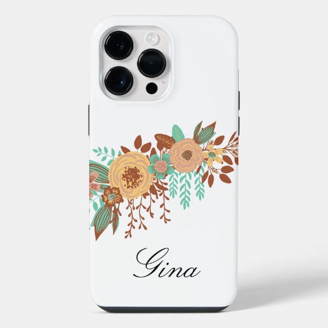  Modern Boho Floral  iPhone Case (Back)