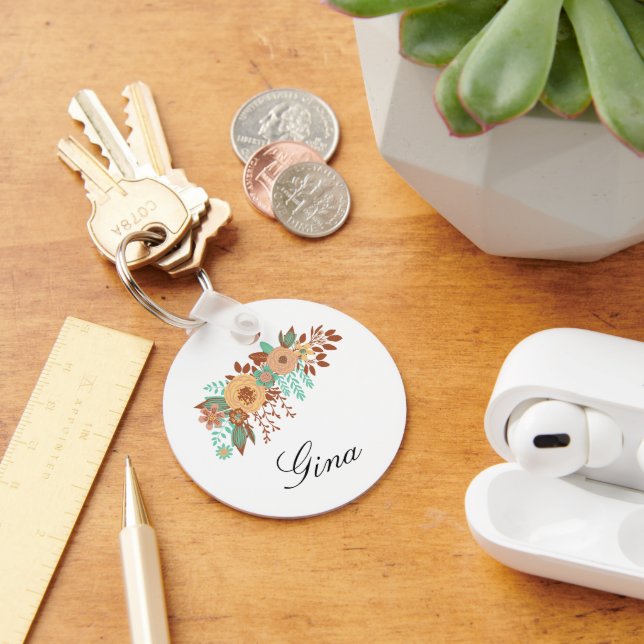  Modern Boho Floral  Key Ring (Desk)