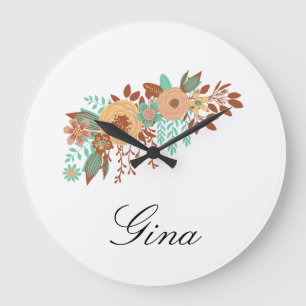  Modern Boho Floral  Large Clock