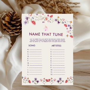 Modern Boho Floral Name That Tune Bridal Shower 