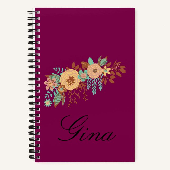  Modern Boho Floral  Notebook (Front)