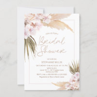 Modern Boho Floral Pampas Frame Bridal Shower