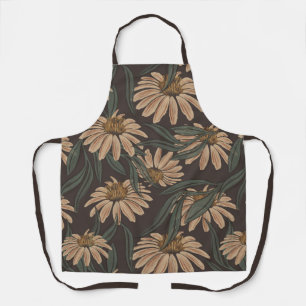 Modern Boho Floral Pattern Apron