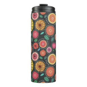 Modern boho folk floral thermal tumbler