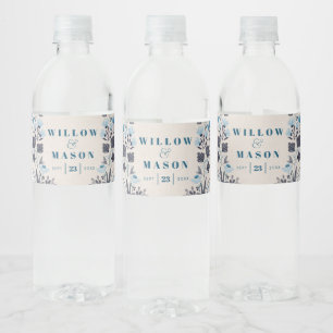 Modern Boho Folk Wedding Favours Water Bottle Labe Water Bottle Label
